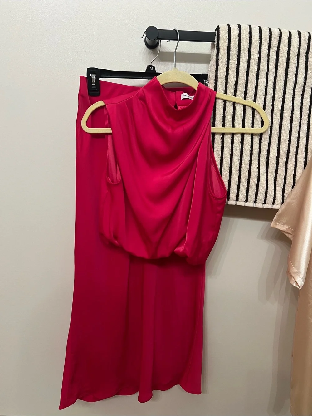 Pink Silk Matching Set. Perfect for wedding/formal/rehearsal dinner